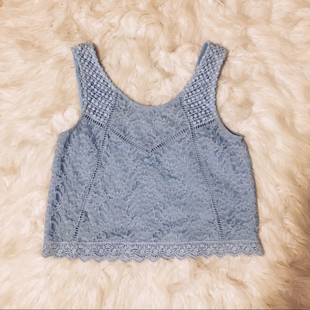 Topshop Periwinkle-Sky Blue crop top